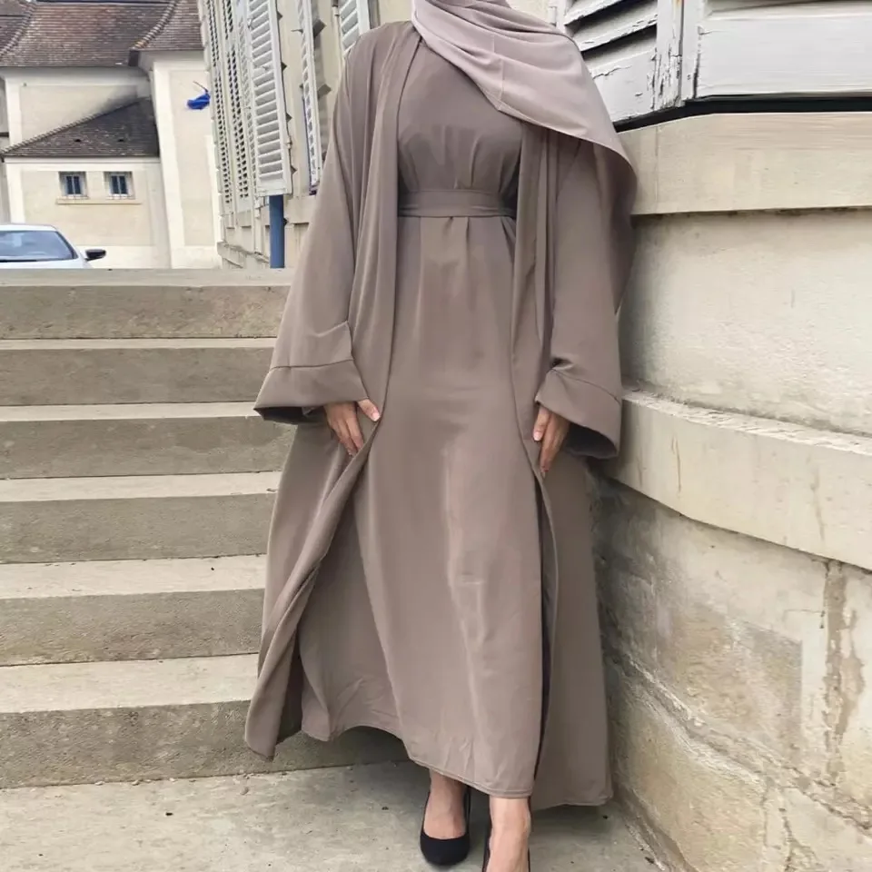 Open Kaftan Dubai Abaya Turkey Kimono Cardigan Islam Muslim Hijab Dress Jilbab Abayas For Women Robe Ete Caftan Islamic Clothing