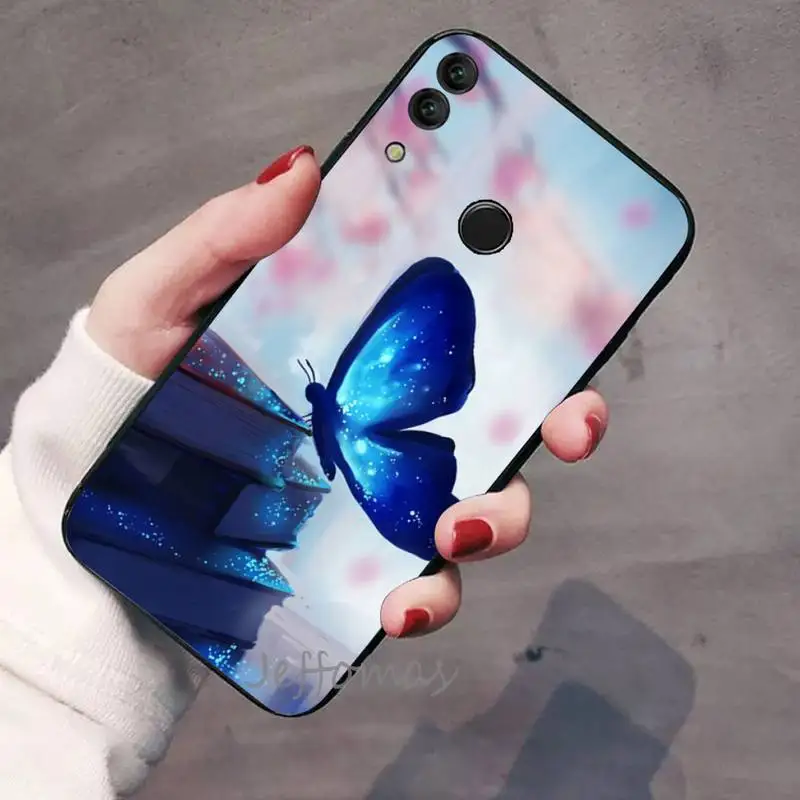 

Beautiful butterfly shiny animal Phone Case For Huawei Honor view 7a5.45inch 7c5.7inch 8x 8a 8c 9 9x 10 20 10i 20i lite pro