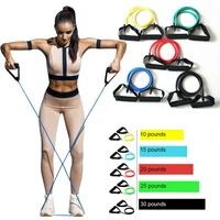 5 levels elastic band with handles yoga pull rope elastic gym fitness exercise tube band for home workouts strength training