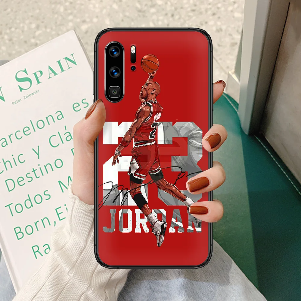 

Basketball Jordan 23 Phone case For Huawei P 9 Smart 10 20 30 40 8 Lite Mini Z 2019 Pro black cell cover tpu bumper pretty