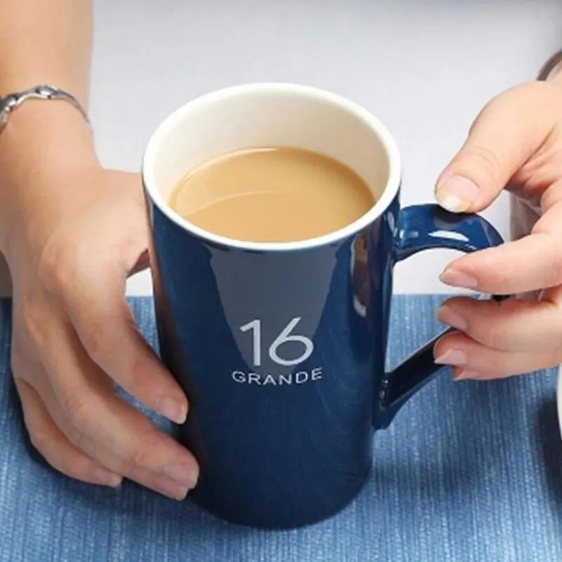 Креативная цифровая Чашка 500 мл Большая керамическая чашка простая кружка для
