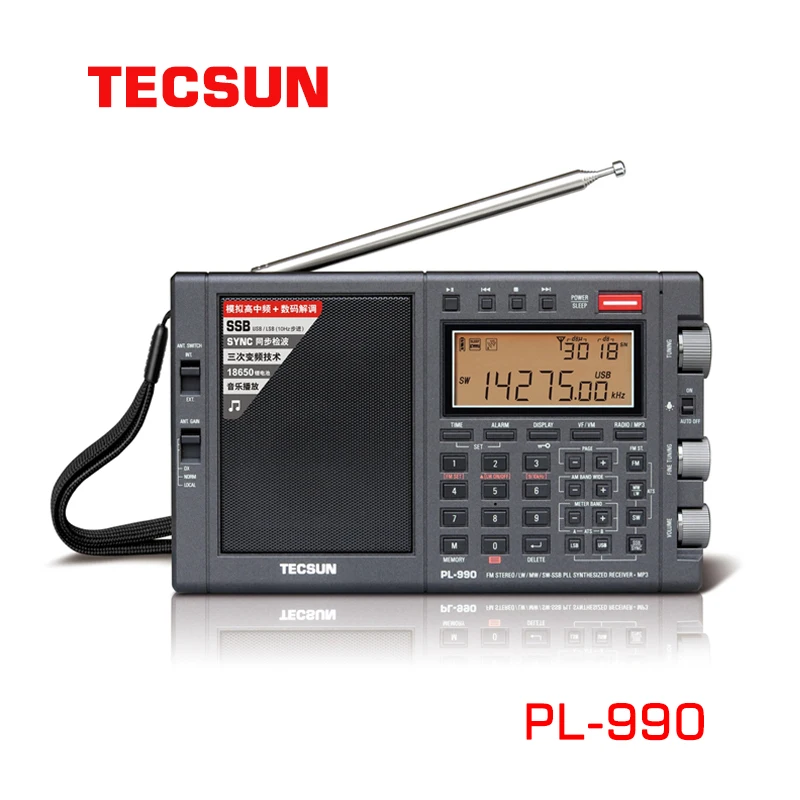Портативный радиоприемник Tecsun pl-990 универсальный однополосный с цифровой