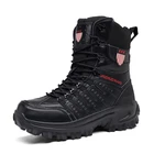 Мужская мотоциклетная обувь, повседневные уличные кожаные армейские ботинки США, мужские боевые тактические высокие ботинки, мужская обувь, черные военные ботинки