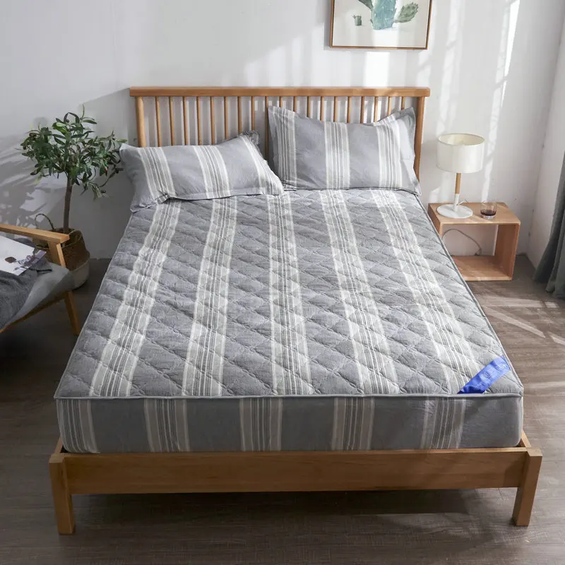 

Limited New Thicken Non-slip Breathable Bed Mattress Protective Cover Soft Quilted Fitted Beds Resistant Stain Sheet Bedclothes