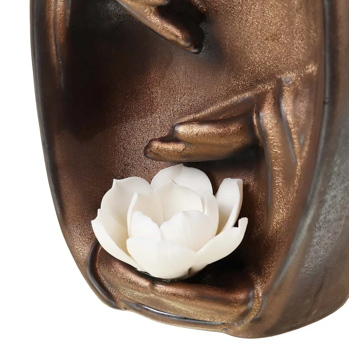 

Ceramic Backflow Waterfall Incense Burner Tathagata Buddha Lotuses Incense Cone Stick Holder Creatives Bodhisattva Home Decor