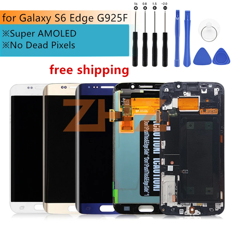 ЖК дисплей для Samsung Galaxy S6 Edge дигитайзер сенсорного экрана в сборе G925 G925F с рамкой