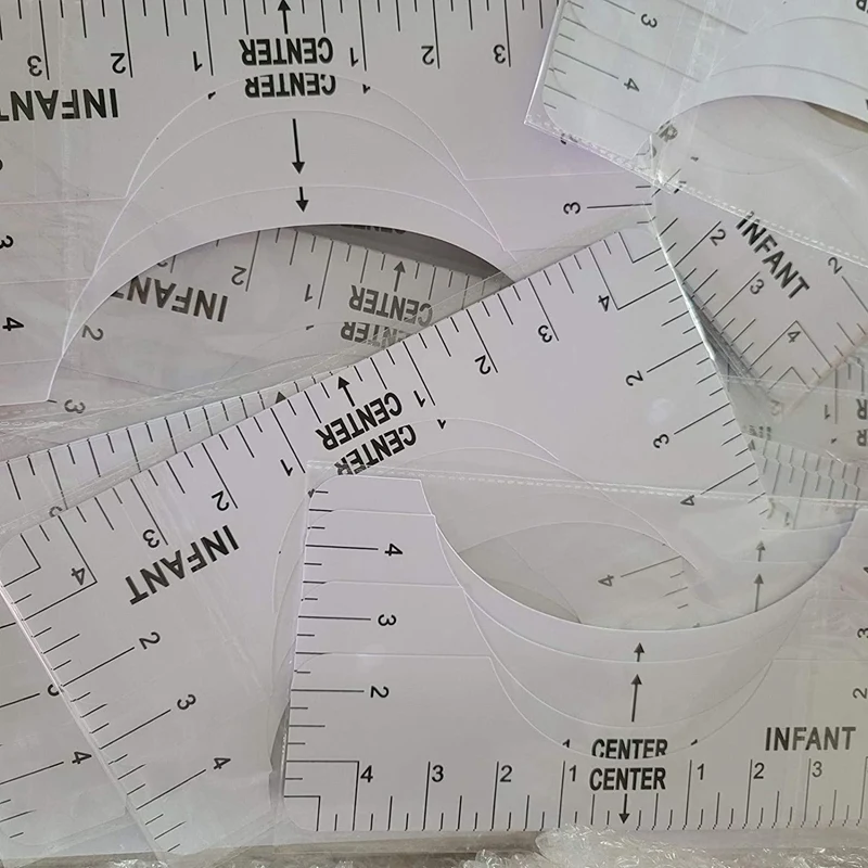 

4PCS T-Shirt Alignment Ruler T-Shirt Vinyl Ruler Guide T-Shirt Alignment Tool for Making Fashion Center Design (White)