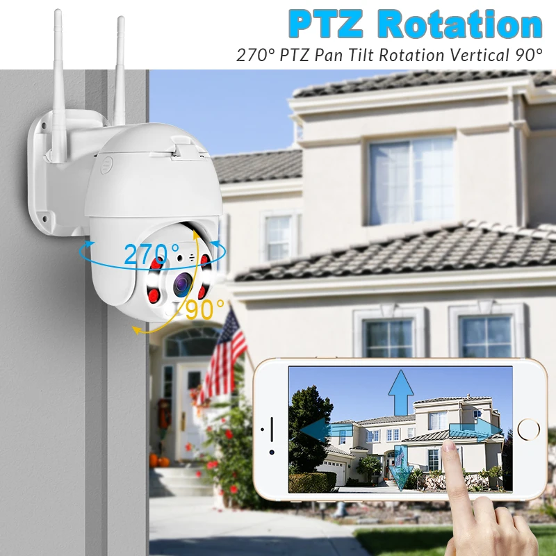 FUERS 1080P PTZ IP камера наружная скоростная купольная Беспроводная CCTV безопасности Wifi