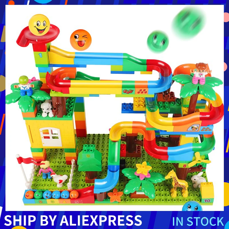 DIY большой размер строительные блоки наборы грузовик/лес/Животные Обучающие