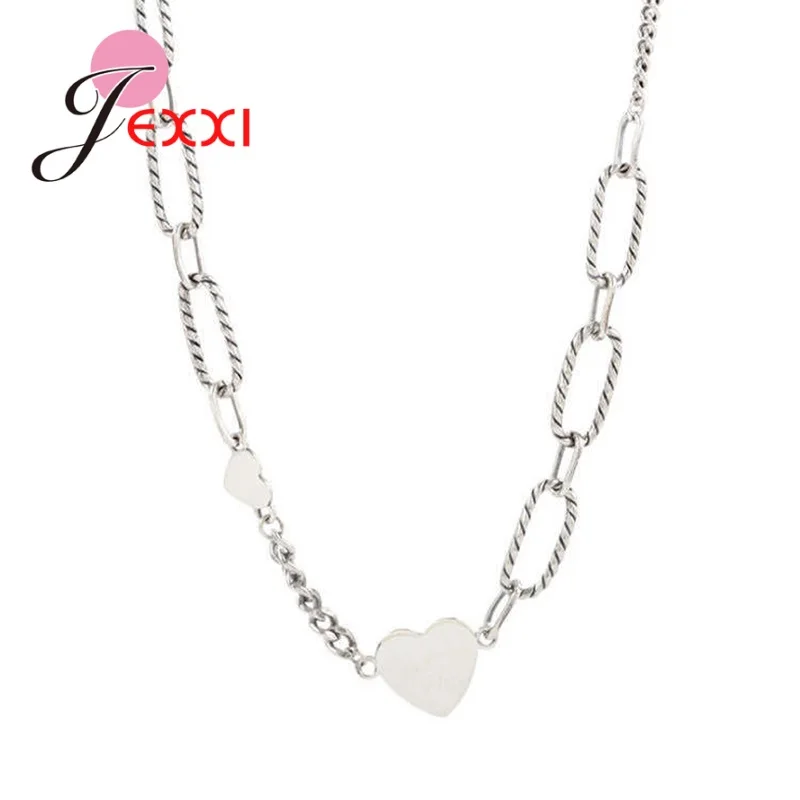 

Hot Sale 925 Sterling Silver Heart Pendant Necklaces Women Girls Fashion Wedding Engagement Party Jewelry Gifts
