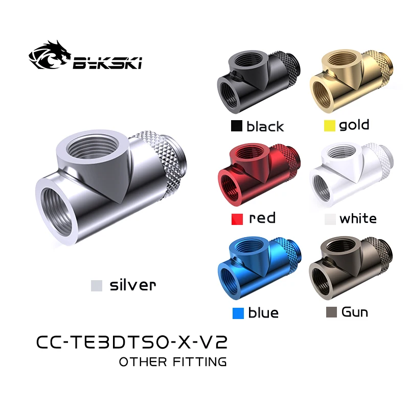 

Bykski Rotatable 3 Way Split Fitting, G1/4" Rotate 360° Direction Adjustment T-type Splitter Adapter CC-TE3DTSO-X-V2