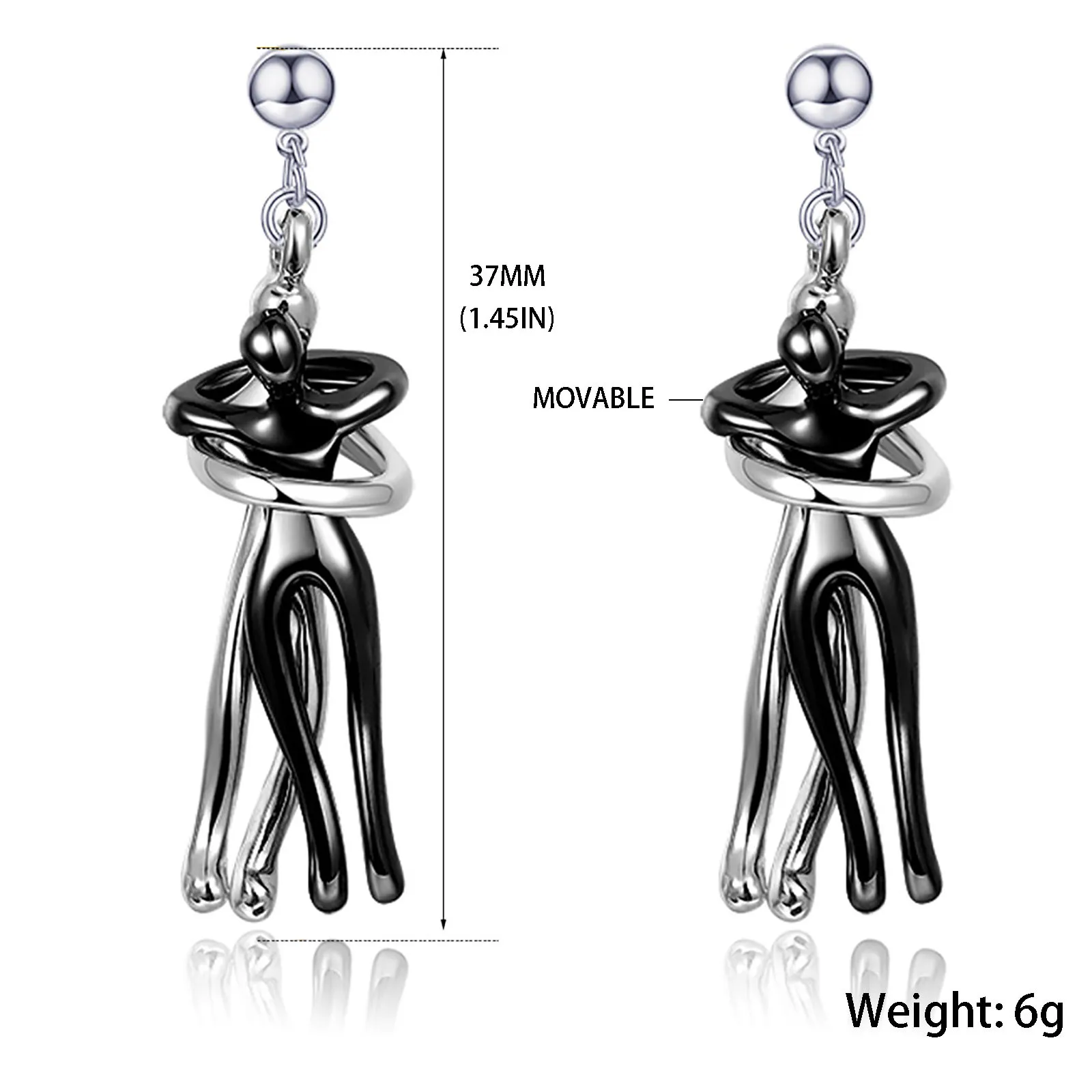 

Fashion New Valentine's Day Couple Gift Alloy Jewelry Couples Hugging Earrings