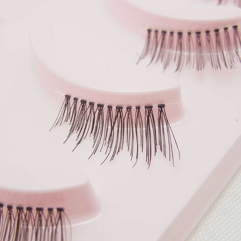 5 пар Накладные ресницы ручной работы с прозрачными стеблями для макияжа