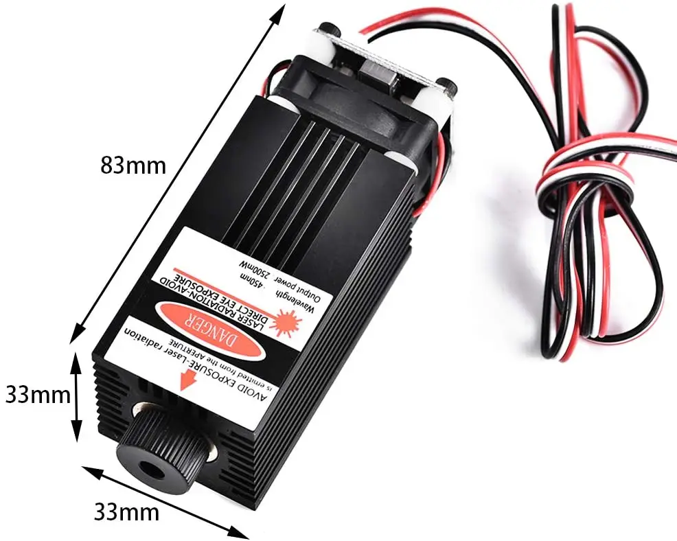 Лазерный модуль 2500 мвт 450нм Фокусирующая Синяя лазерная головка гравировка 2 5 Вт