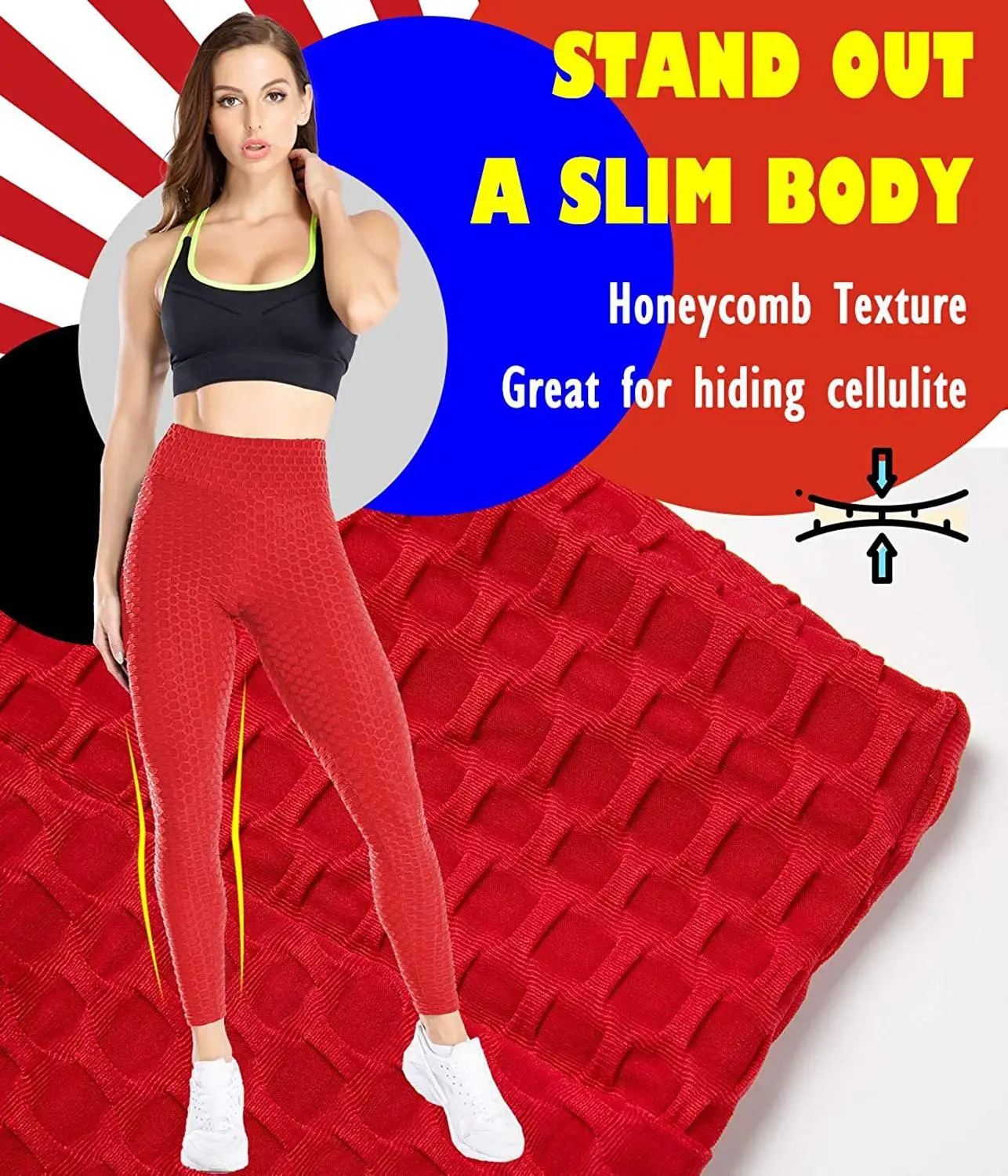 Женские антицеллюлитные леггинсы KIWI rate штаны для йоги с высокой талией