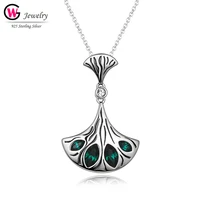 vintage necklace fashion 925 silver anchor shaped pendants charm women necklace silver cubic zirconia mujer accessories