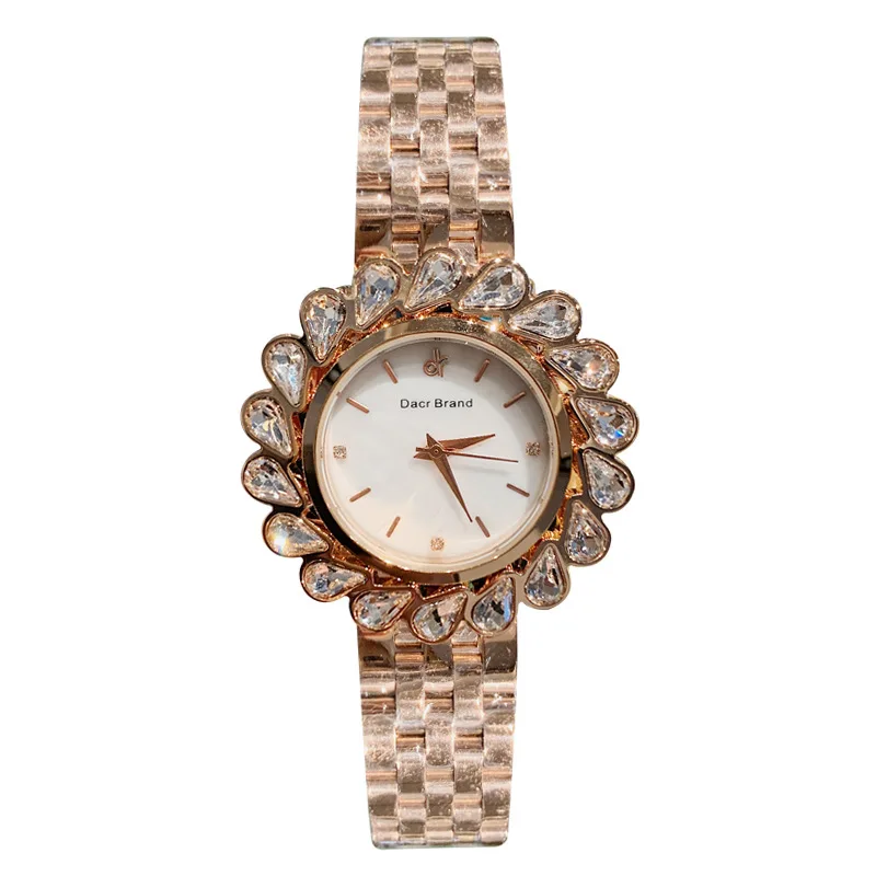 

High Quality Crystal Fashion Women Watches Quartz Designer Luxury Brand Waterproof Watch Women Rose Gold Rhinestone Watch