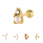 CANNER серьги из серебра 925 для женщин цветной CZ перламутровый Хрящ Пирсинг Серьги plata 925 трендовые продукты 2021 Aros