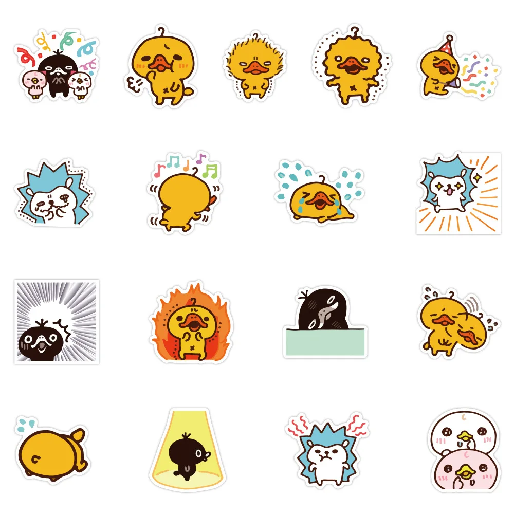 10/30/50 шт. Милая желтая утка наклейки с животными для ноутбука скейтборда