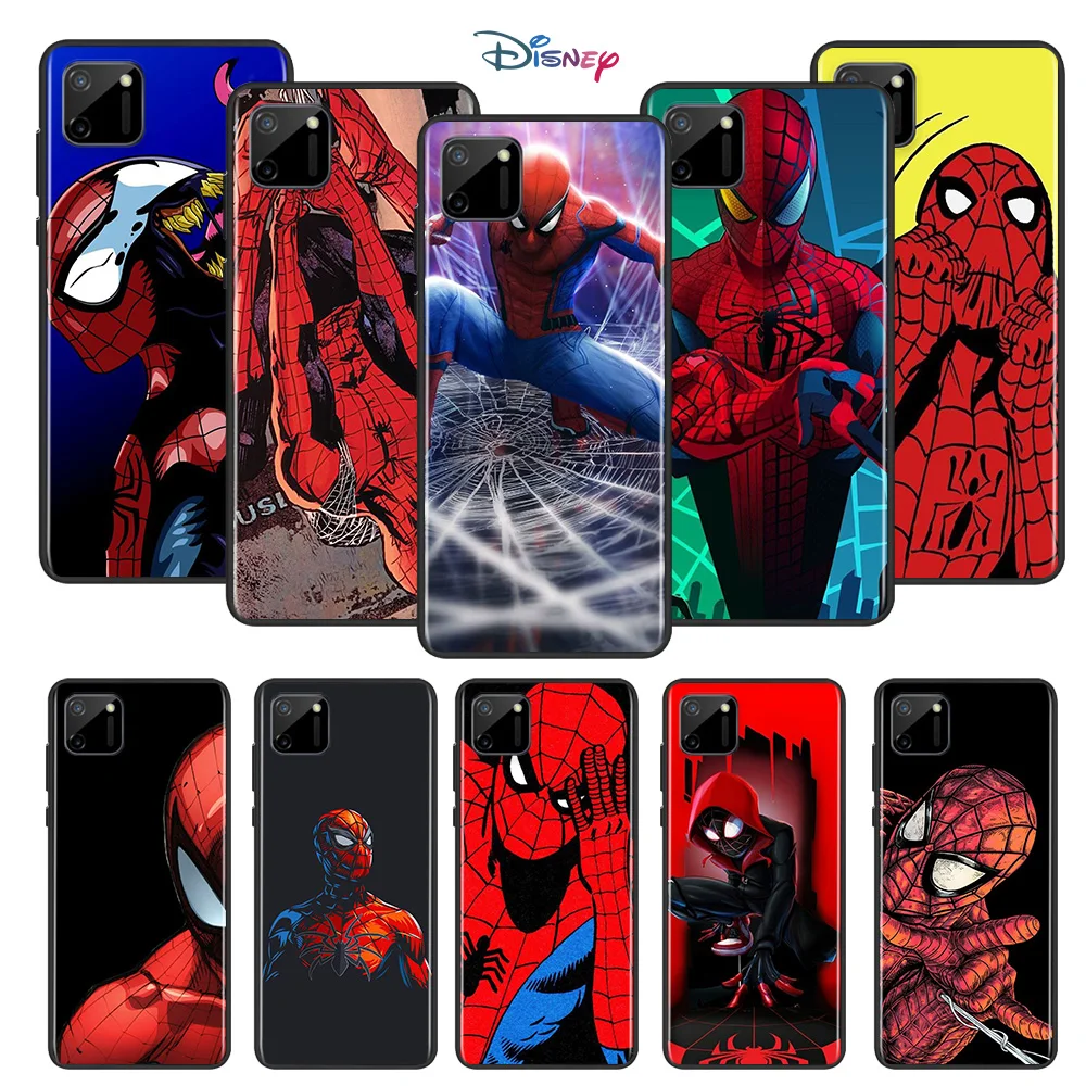 

Marvel Spider-Man Avengers Super Hero For OPPO Realme C15 C17 X2 X3 X7 XT X50 Q2 Q2i V3 V5 V15 Pro TPU Silicone Black Phone Case