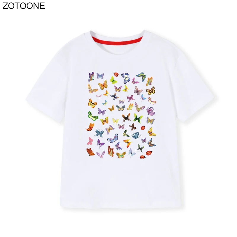 ZOTOONE нашивки в виде животных красочные бабочки наклейки железо на передачи для одежды футболки Diy теплопередача для детей аппликации G