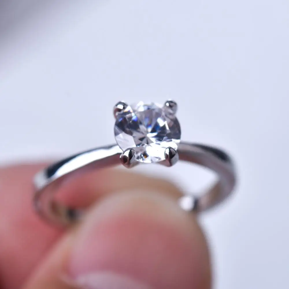 Женское кольцо с 4 зажимами MENGYI простое классическое из белого золота/розового