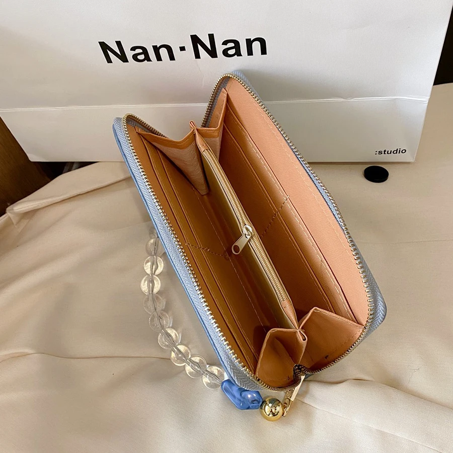 

Mini Women's Handbag Designer Bead women Bag Clutch PU Leather Handbags Wallet Fashion Female Solid Color Coin Purse