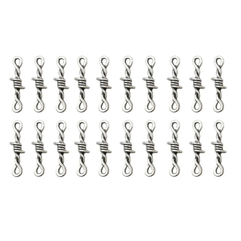 

20 Pcs Tiny Twisted Thorns Connectors Charms for Punk DIY Necklaces Bracelet Making Finding Jewelry Accessories