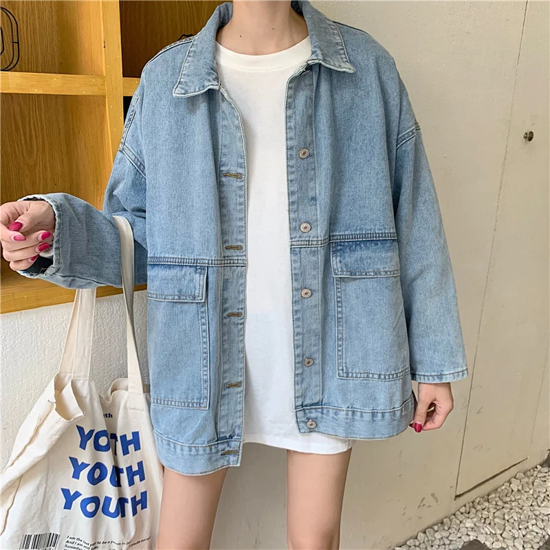 

Spot Loose Denim Jacket Women Slimming Denim Jacket Long Sleeve