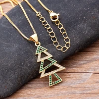nidin top quality christmas gift series christmas tree bell elk pendant chain necklace for women kids fine party jewelry gift