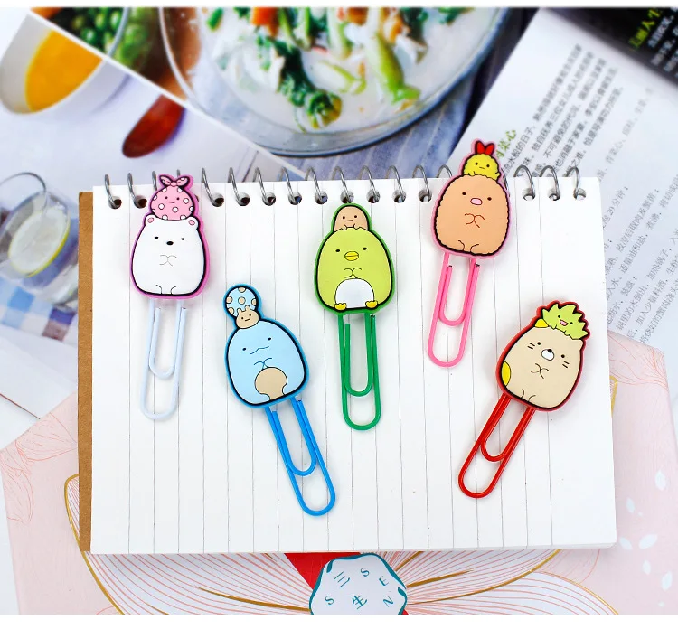 5 шт./упак. Sumikko Gurashi футляр из силикона с милым рисунком из мультфильма Бумага иглы Бумага для съемки с креплением зажим записка заметка зажимы для канцелярских принадлежностей