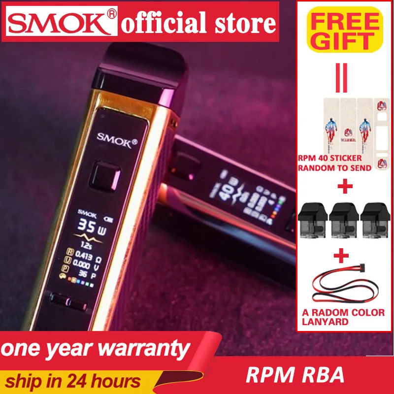 SMOK RPM40 Pod Kit электронная сигарета 4 3 мл и 5 об/мин сетка катушка RBA Nord 1500 мАч buit in