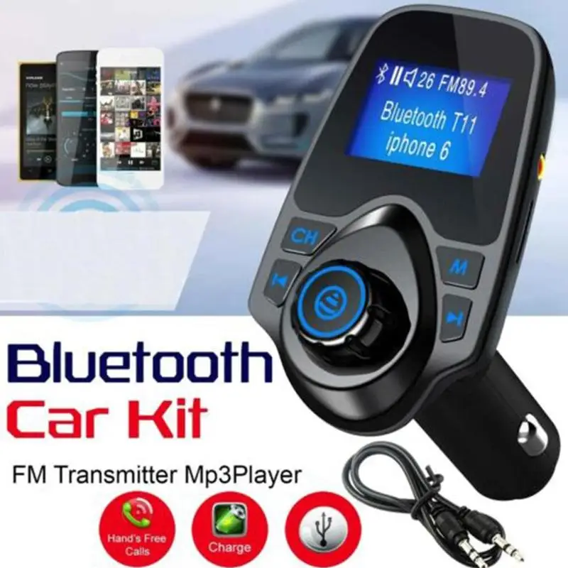 Автомобильный комплект громкой связи беспроводной Bluetooth fm-передатчик fm-модулятор радио адаптер USB зарядное устройство MP3 музыкальный плеер для iPhone телефона