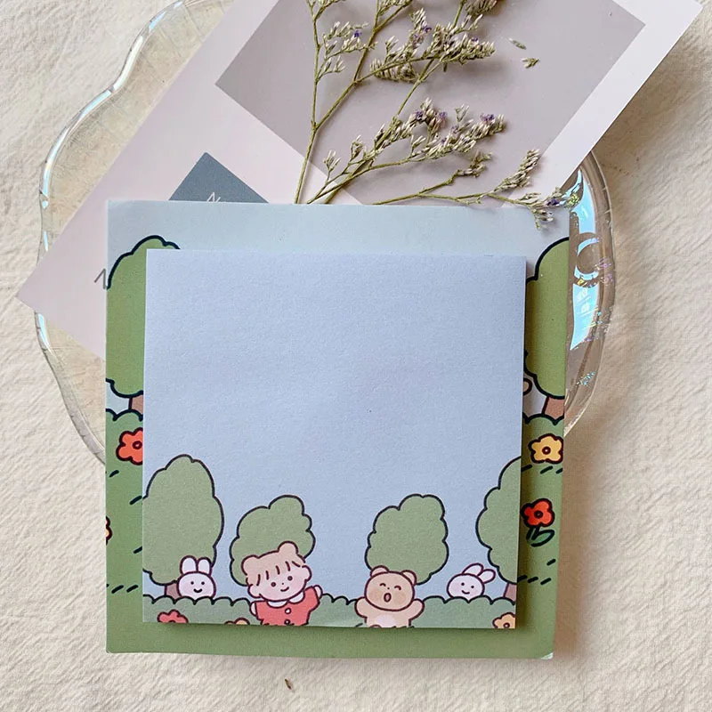 SIXONE 50 листов Ins мультяшная Милая липкая бумага для заметок Студенческая кавайная