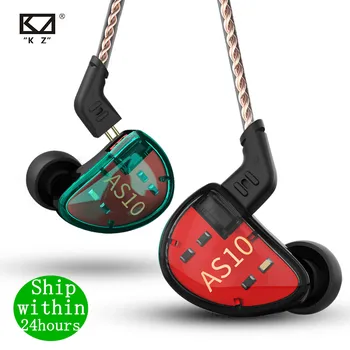 KZ AS10 Headset 5 balance armature driver ear earphone HIFI bass monitor music earphone general ZS10 ZST BA10 ES4 AS16 AS12 ZSX 1
