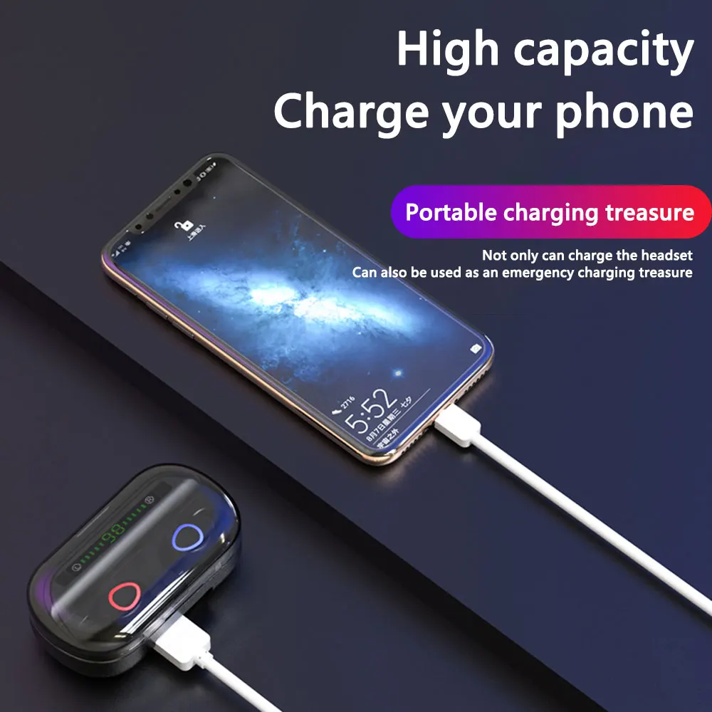 Беспроводные TWS 5 0 Bluetooth наушники HiFi стерео водонепроницаемые с