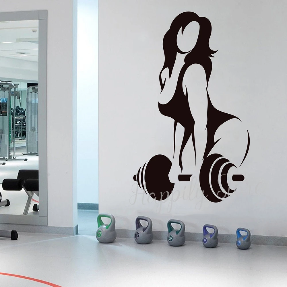 

Workout Girl Motivation Crossfit Wall Decals Wall Window Decoration Posters Health Center Gym Vinyl Stickers Murals P497