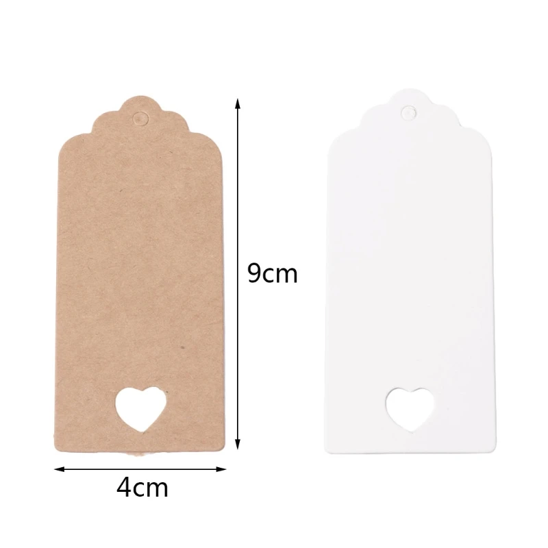 

D0AC 100Pcs Blank Kraft Paper Card Hang Luggage Tag Label Christmas Wedding Crafts