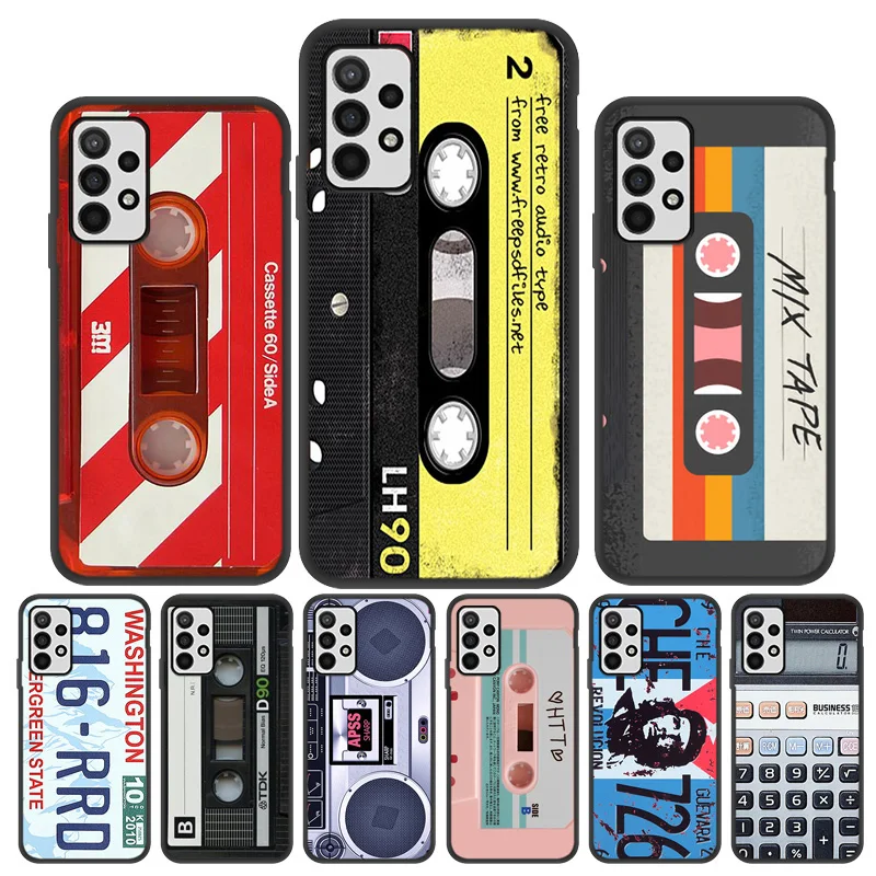 

For Samsung A51 Silicon Case For Samsung a51 A52 A71 A50 A32 A12 A21S A70 A72 A31 A30 A40 A42 Cases Cover Vintage Tape Cassette