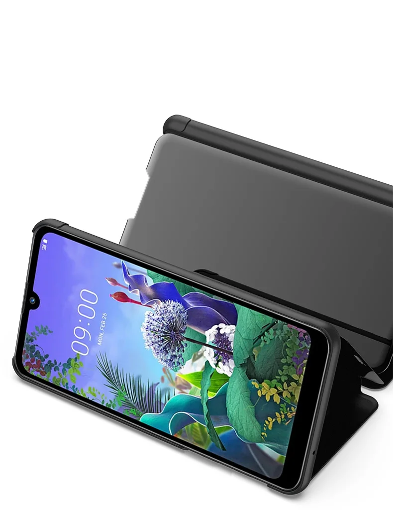 K50 флип-зеркальный корпус для LG K50 чехол умный магнетизм прозрачный чехол-подставка с окошками задняя крышка для телефона чехол для LG K 50 50k чехол Coque