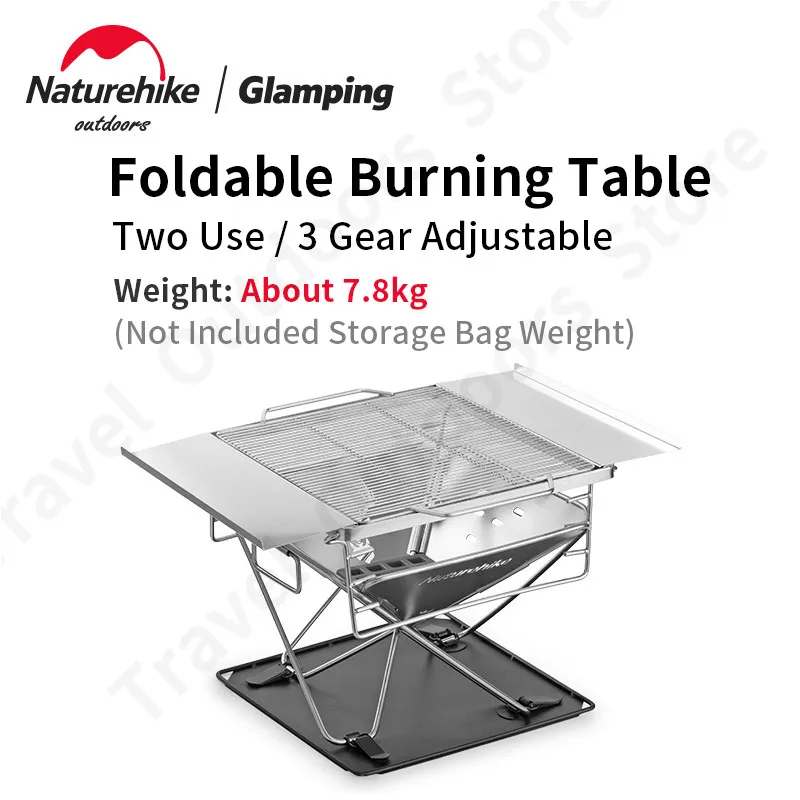 

Naturehike Outdoor Folding Barbecue Grill 304 Stainless Steel Adjustable Firewood Stove Portable Camping Picnic BBQ Keep Warm