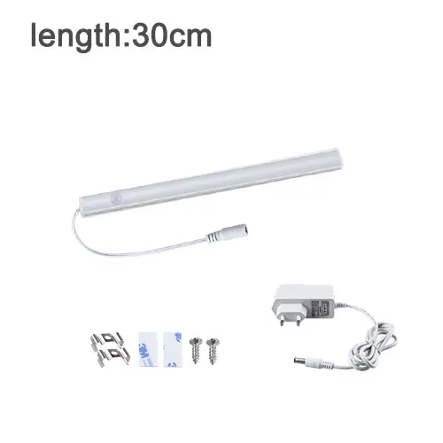 1x30cm with power Светодиодный светильник с датчиком движения PIR, светильник для кухонного шкафа, прикроватная лампа для спальни, светодиодный светильник, декоративный, для общежития, на холодильник, светодиодный, Домашний Светильник ing - Цвет: 1x30cm with power