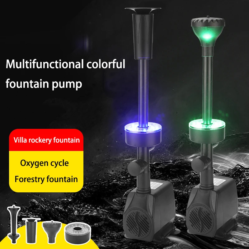 35/55/85/98/115/125W Water Pump Ultra-quiet with Power Cord Waterproof Fountain  LED Light Garden Water Pump Aquarium Fountain