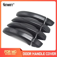 for mg zs 2020 2019 2018 carbon fiber exterior door handles catch cover decoration car outer handles trim frame accessories 8pcs