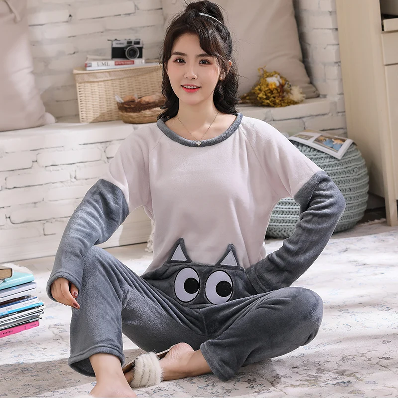 Зимняя фланелевая парная Пижама кораллового цвета для женщин и мужчин сезон