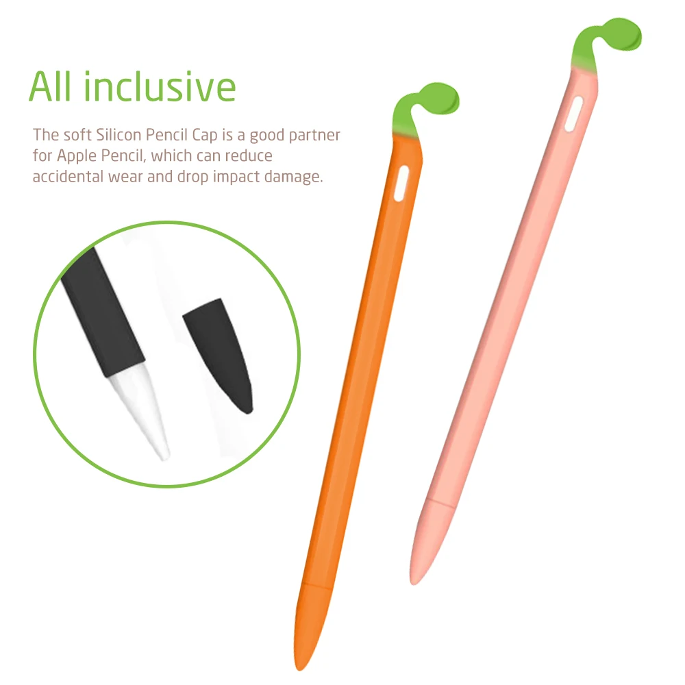Милый чехол для карандашей из силикона для Apple Pencil 2, подходит для защиты планшета карандашом с сенсорным стилусом i Pad.