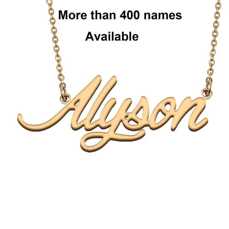 

Cursive Initial Letters Name Necklace for Alyson Birthday Party Christmas New Year Graduation Wedding Valentine Day Gift
