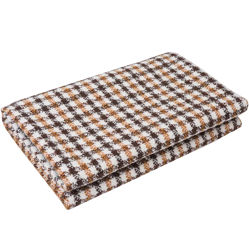 

Width 59'' Thousand Bird Plaid Woolen Fabric By The Half Yard For Coat Suit Skirt Trousers Material