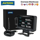 Автомобильный компьютер AUTOOL X50 Pro, 12 В, HUD OBD2 II, индикатор обнаружения неисправности топлива, давления, скоростной измеритель, вольтметр, Температурная сигнализация