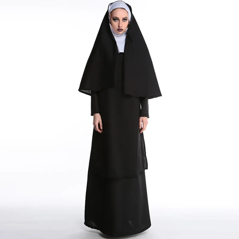 

Женский Классический Костюм Монахини для взрослых, костюм для Хэллоуина, девственница, сексуальное необычное платье, костюм для вечеринки для сестры, фотосессия